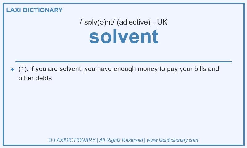 Definition solvent in British English