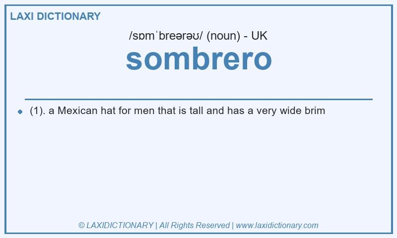 Definition sombrero in British English
