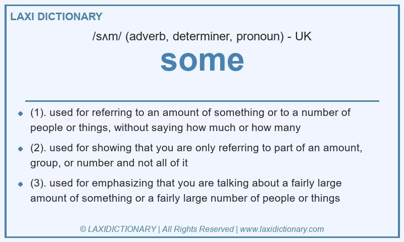 Definition some in British English