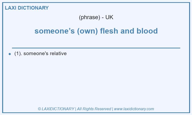 Definition someone’s (own) flesh and blood in British English