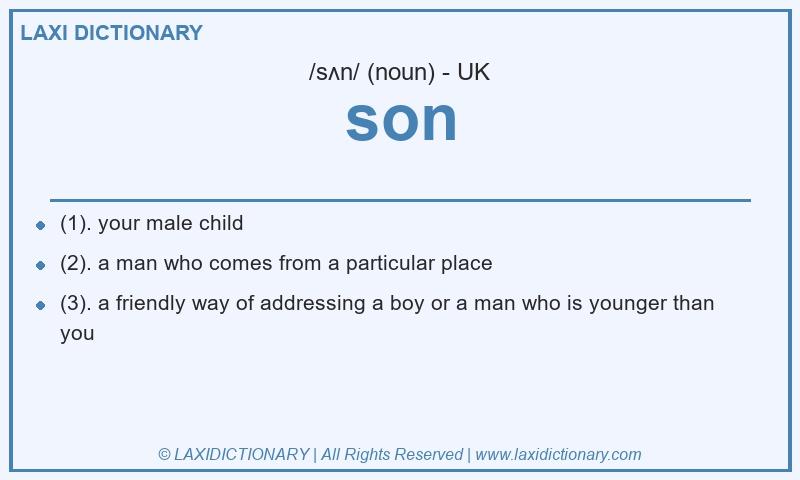 Definition son in British English