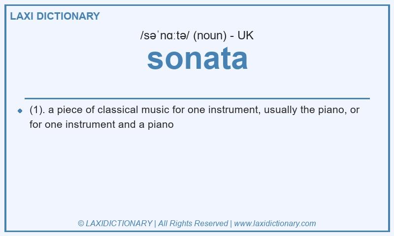Definition sonata in British English