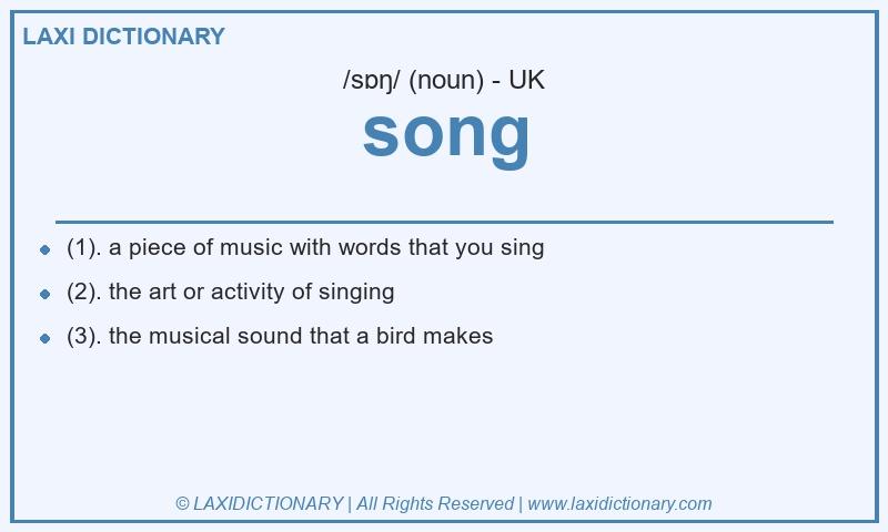 Definition song in British English