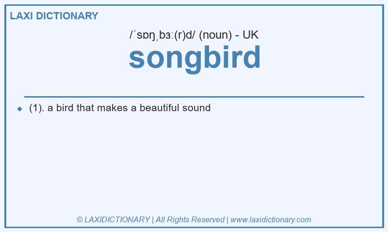 Definition songbird in British English