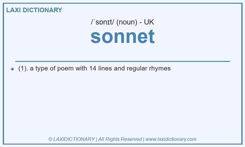 Definition sonnet in British English