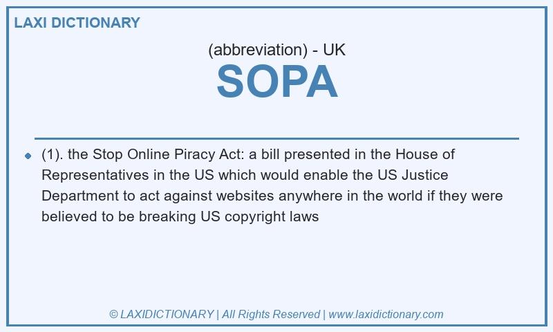 Definition SOPA in British English