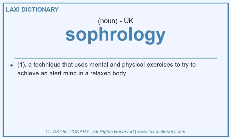Definition sophrology in British English