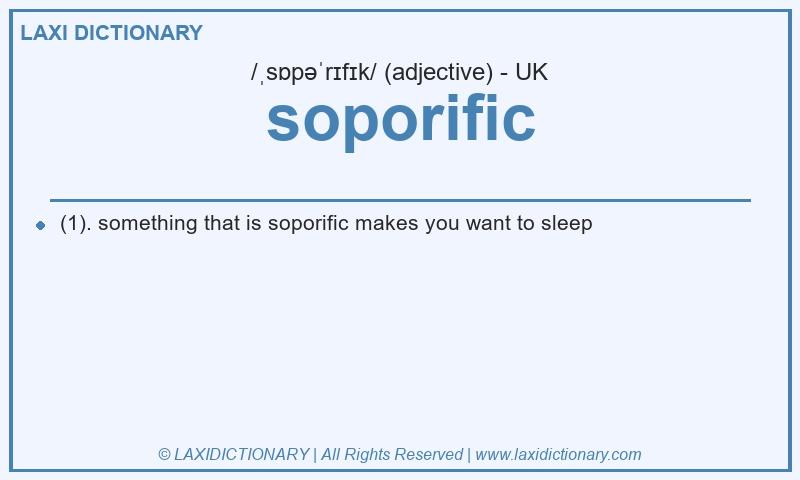 Definition soporific in British English
