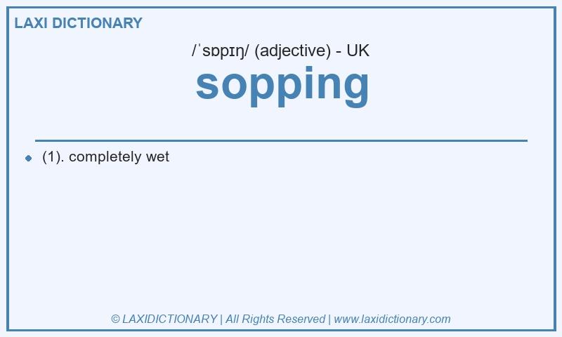 Definition sopping in British English