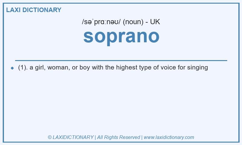 Definition soprano in British English