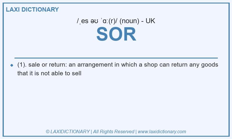 Definition SOR in British English