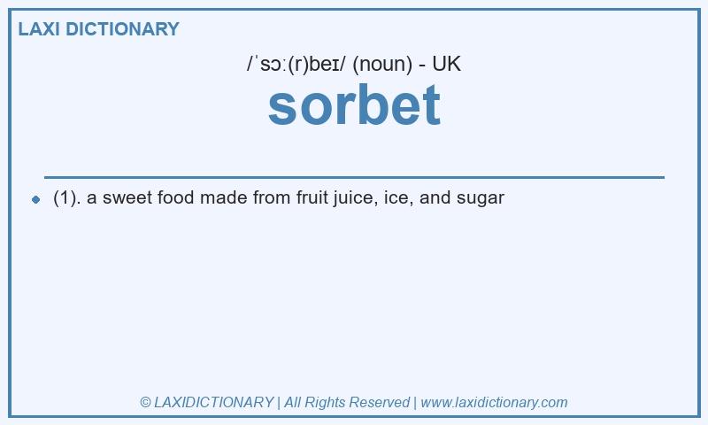 Definition sorbet in British English