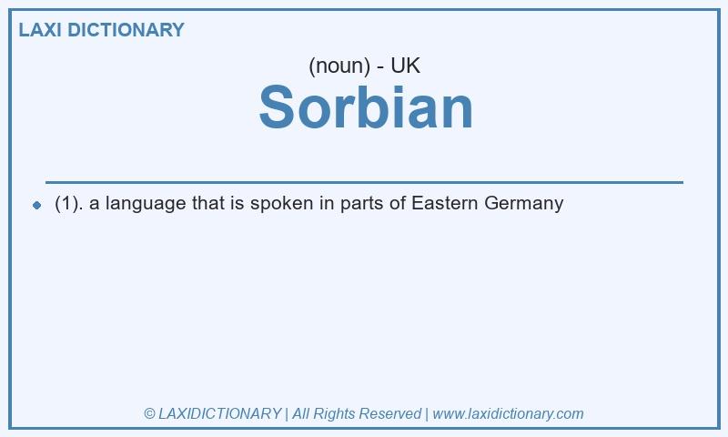 Definition Sorbian in British English