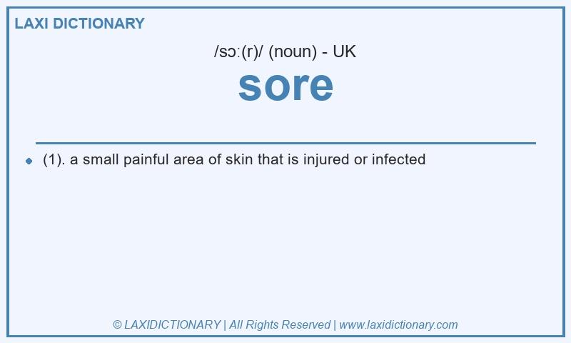 Definition sore in British English