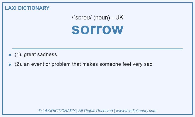 Definition sorrow in British English