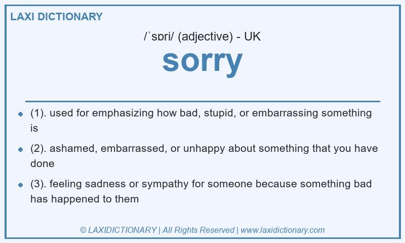 Definition sorry in British English