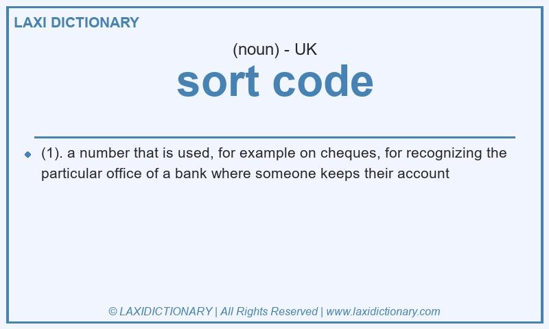 Definition sort code in British English