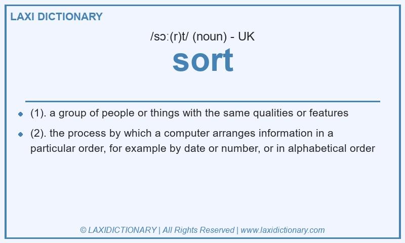 Definition sort in British English