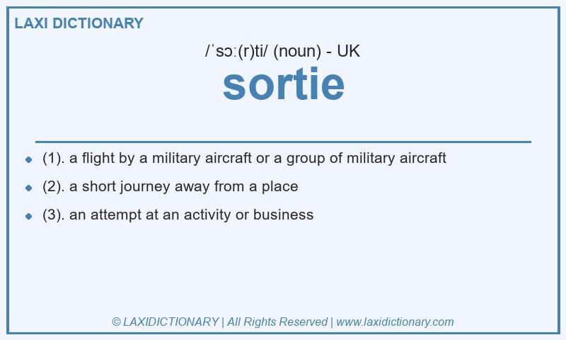 Definition sortie in British English