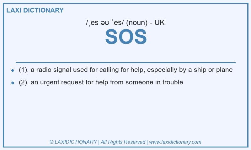Definition SOS in British English
