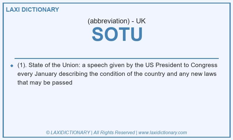 Definition SOTU in British English