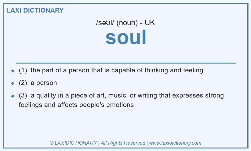 Definition soul in British English
