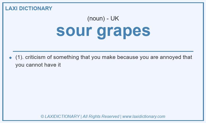 Definition sour grapes in British English