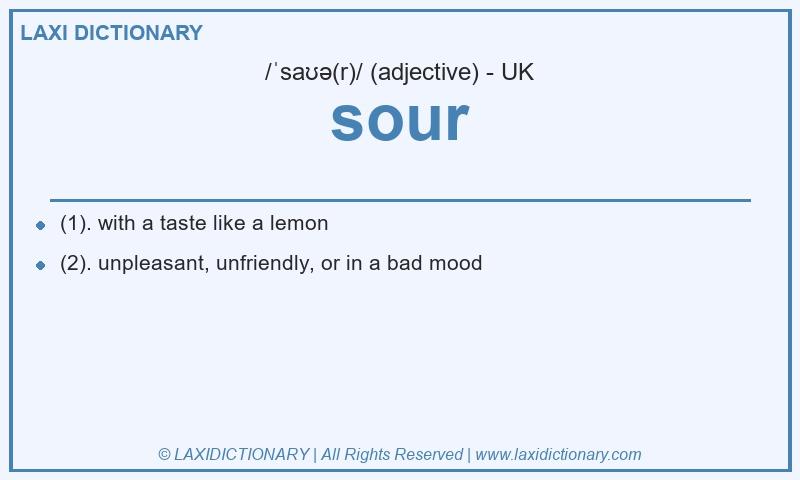 Definition sour in British English