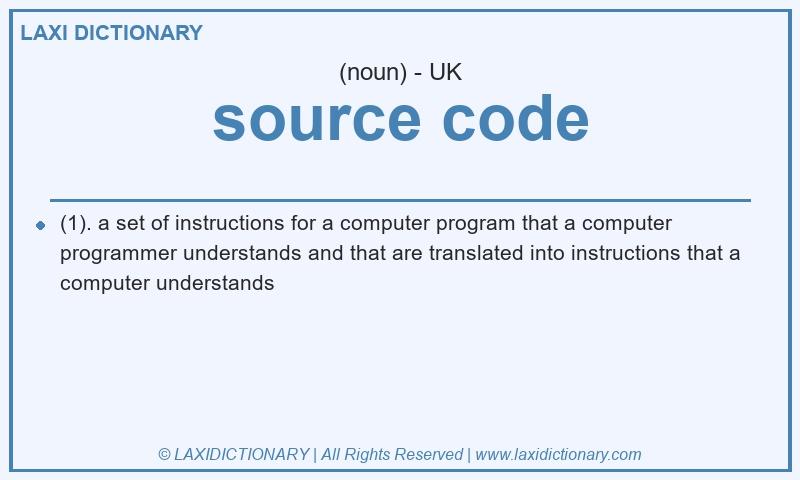 Definition source code in British English