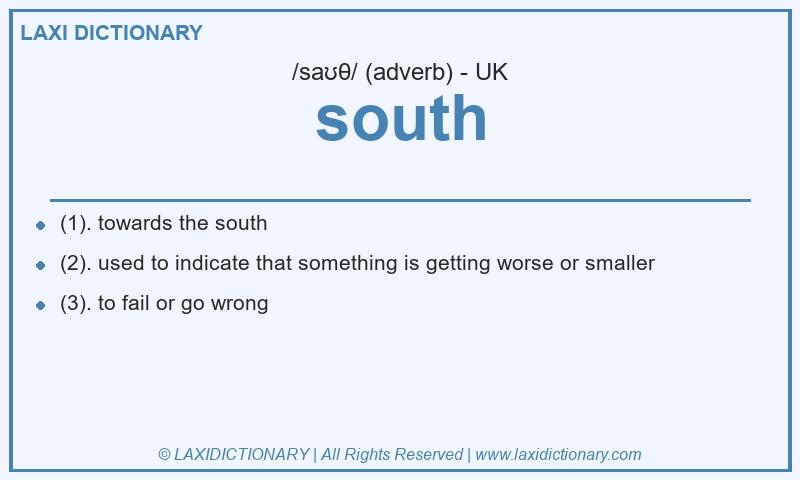 Definition south in British English