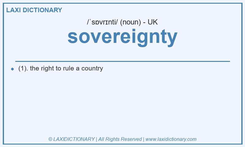 Definition sovereignty in British English