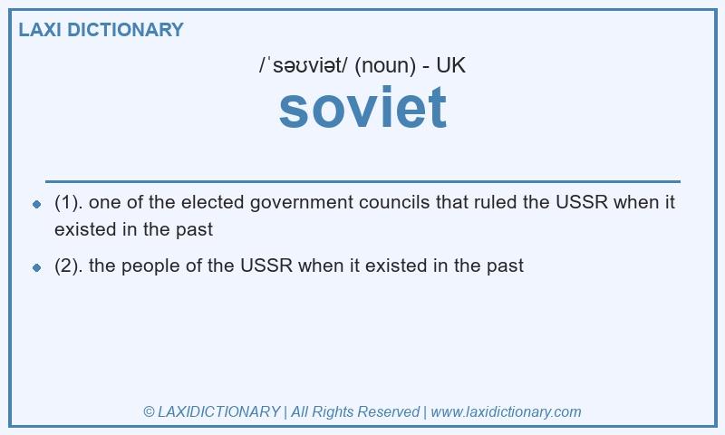 Definition soviet in British English