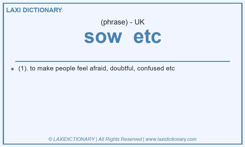 Definition sow etc in British English