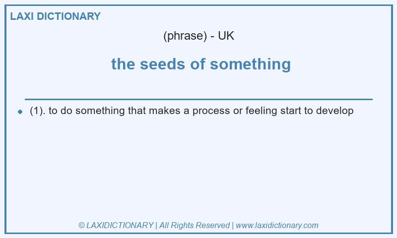 Definition  the seeds of something in British English