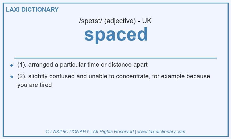Definition spaced in British English
