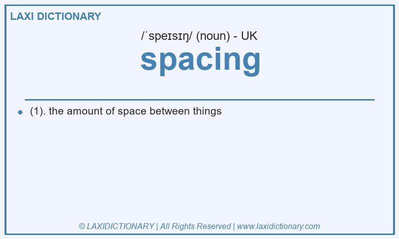 Definition spacing in British English