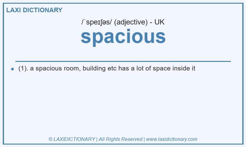 Definition spacious in British English