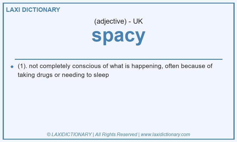 Definition spacy in British English