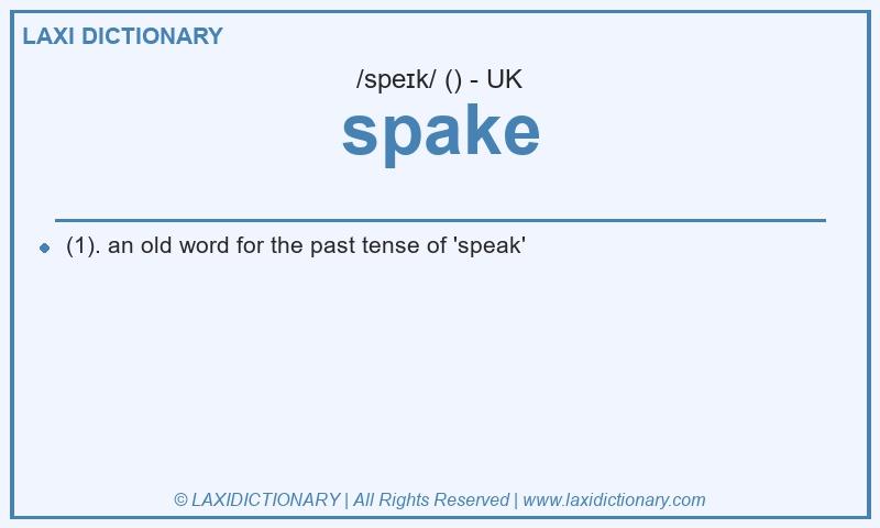 Definition spake in British English