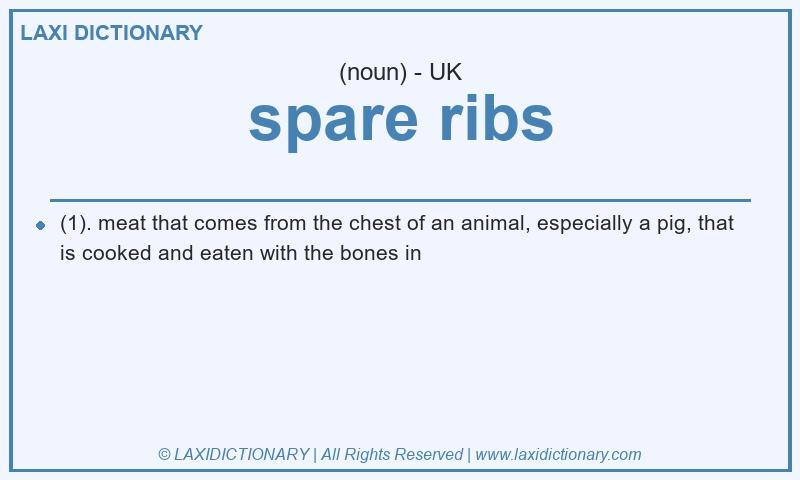 Definition spare ribs in British English