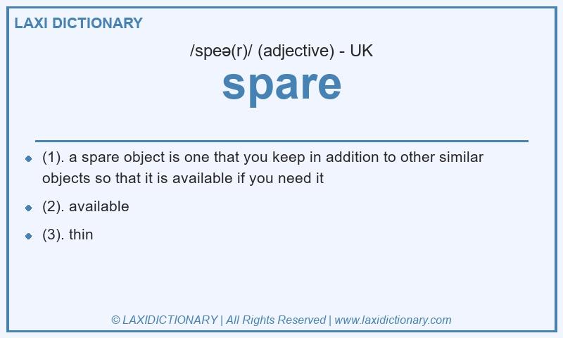 Definition spare in British English
