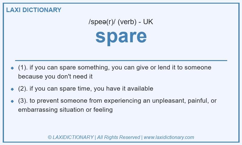 Definition spare in British English