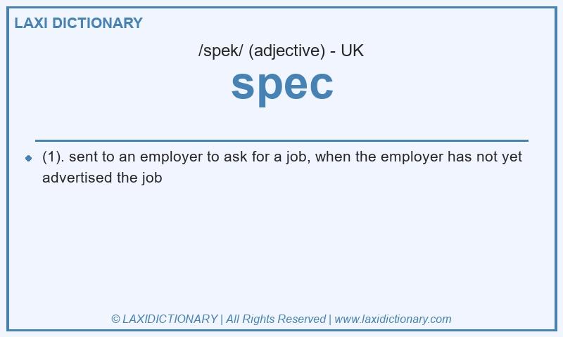 Definition spec in British English