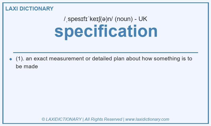 Definition specification in British English