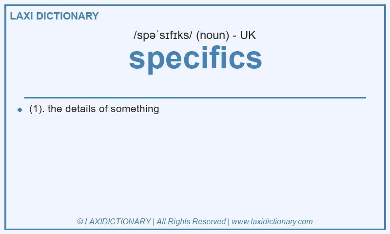 Definition specifics in British English
