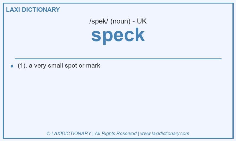 Definition speck in British English