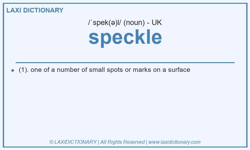Definition speckle in British English