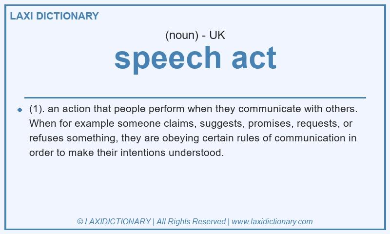 Definition speech act in British English