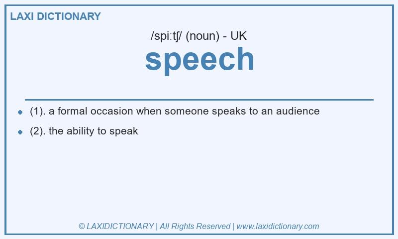Definition speech in British English