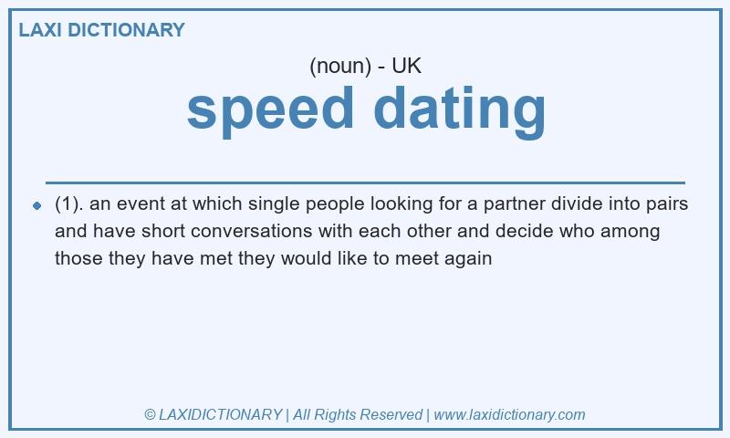 Definition speed dating in British English